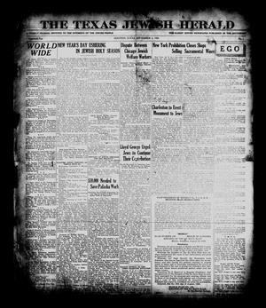 Primary view of object titled 'The Texas Jewish Herald (Houston, Tex.), Vol. 19, No. 1, Ed. 1 Thursday, September 2, 1926'.