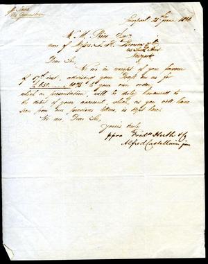 Primary view of object titled '[Letter from Fred Herth & Co. to William M. Rice - June 28, 1866]'.
