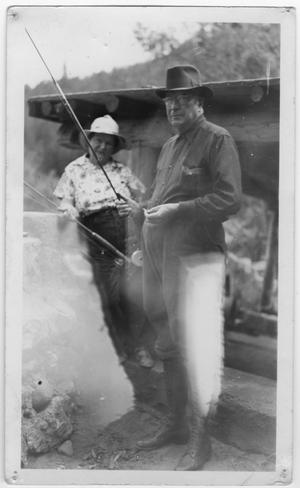 Primary view of object titled '[Col. Hugh B. Moore and Helen Edmunds Moore fishing]'.