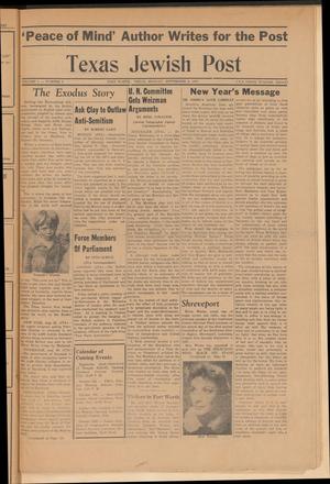 Primary view of object titled 'Texas Jewish Post (Fort Worth, Tex.), Vol. 1, No. 9, Ed. 1 Monday, September 8, 1947'.