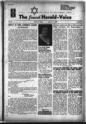 Primary view of object titled 'The Jewish Herald-Voice (Houston, Tex.), Vol. 46, No. 39, Ed. 1 Thursday, January 17, 1952'.