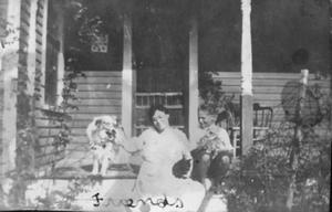 Primary view of object titled '["Friends", Mrs. C. A. Moers, Raymond Moers, and pets]'.