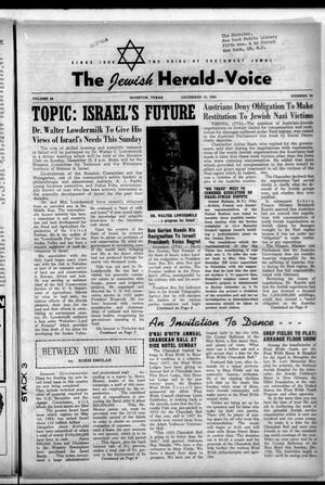 Primary view of object titled 'The Jewish Herald-Voice (Houston, Tex.), Vol. 48, No. 36, Ed. 1 Thursday, December 10, 1953'.