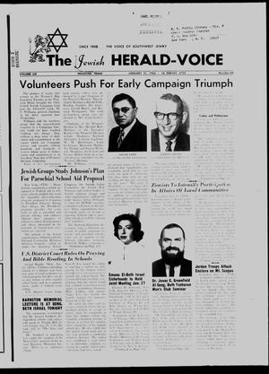 Primary view of object titled 'The Jewish Herald-Voice (Houston, Tex.), Vol. 59, No. 44, Ed. 1 Thursday, January 21, 1965'.