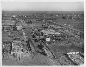 Primary view of object titled '[An aerial view of construction in Texas City in 1934]'.