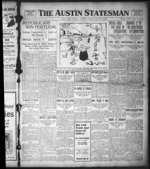 Primary view of object titled 'The Austin Statesman (Austin, Tex.), Vol. 41, No. 279, Ed. 1 Thursday, October 6, 1910'.