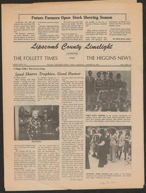 Primary view of Lipscomb County Limelight (Follett, Tex.), Vol. 65, No. 16, Ed. 1 Thursday, January 26, 1978