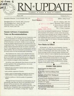 Primary view of object titled 'RN Update, Volume 24, Number 1, March 1993'.