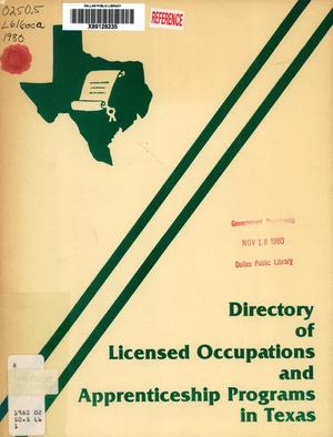 Primary view of object titled 'Directory of Licensed Occupations and Apprenticeship Programs in Texas'.