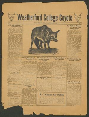 Primary view of object titled 'Weatherford College Coyote (Weatherford, Tex.), Vol. 6, No. 1, Ed. 1 Wednesday, September 9, 1931'.