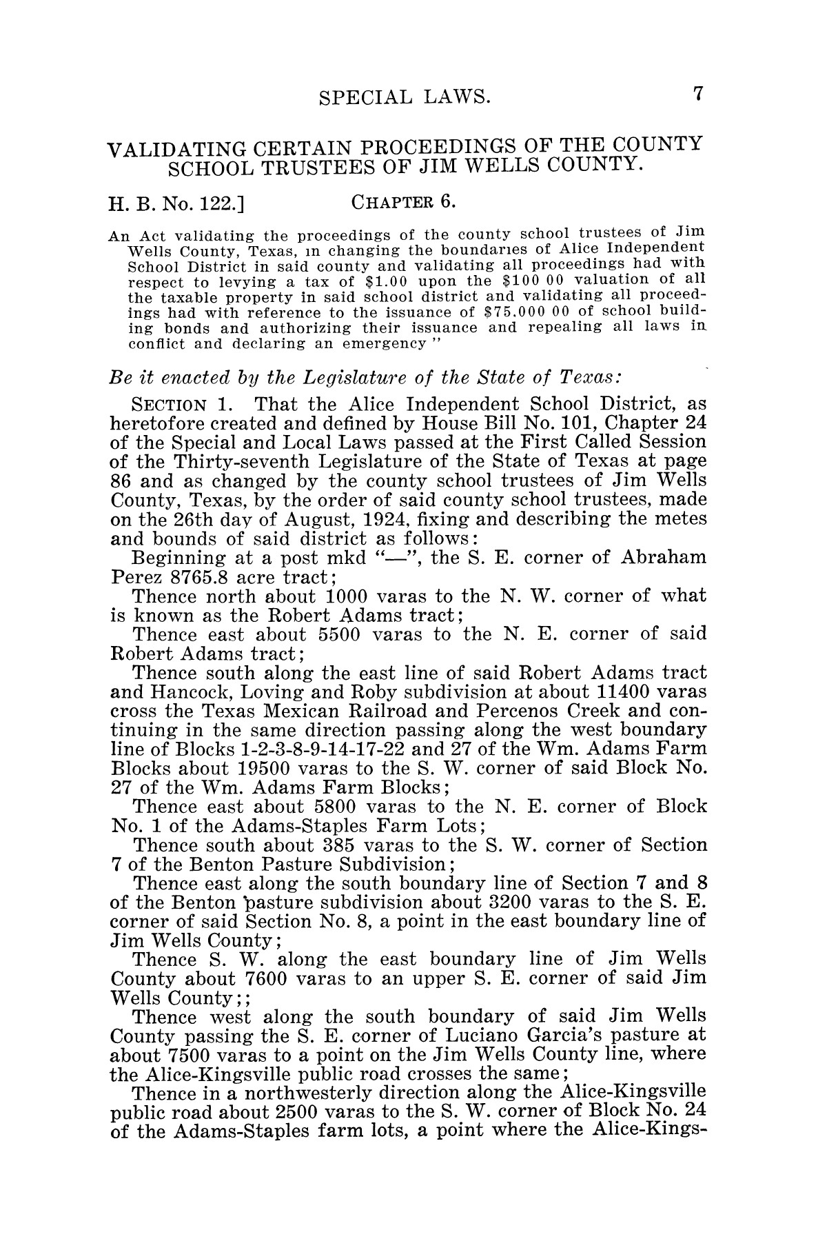 The Laws of Texas, 1925 [Volume 23]
                                                
                                                    [Sequence #]: 19 of 822
                                                
