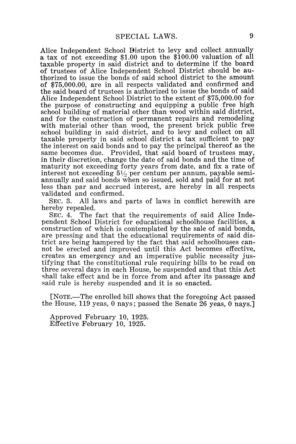 The Laws of Texas, 1925 [Volume 23]
                                                
                                                    [Sequence #]: 21 of 822
                                                