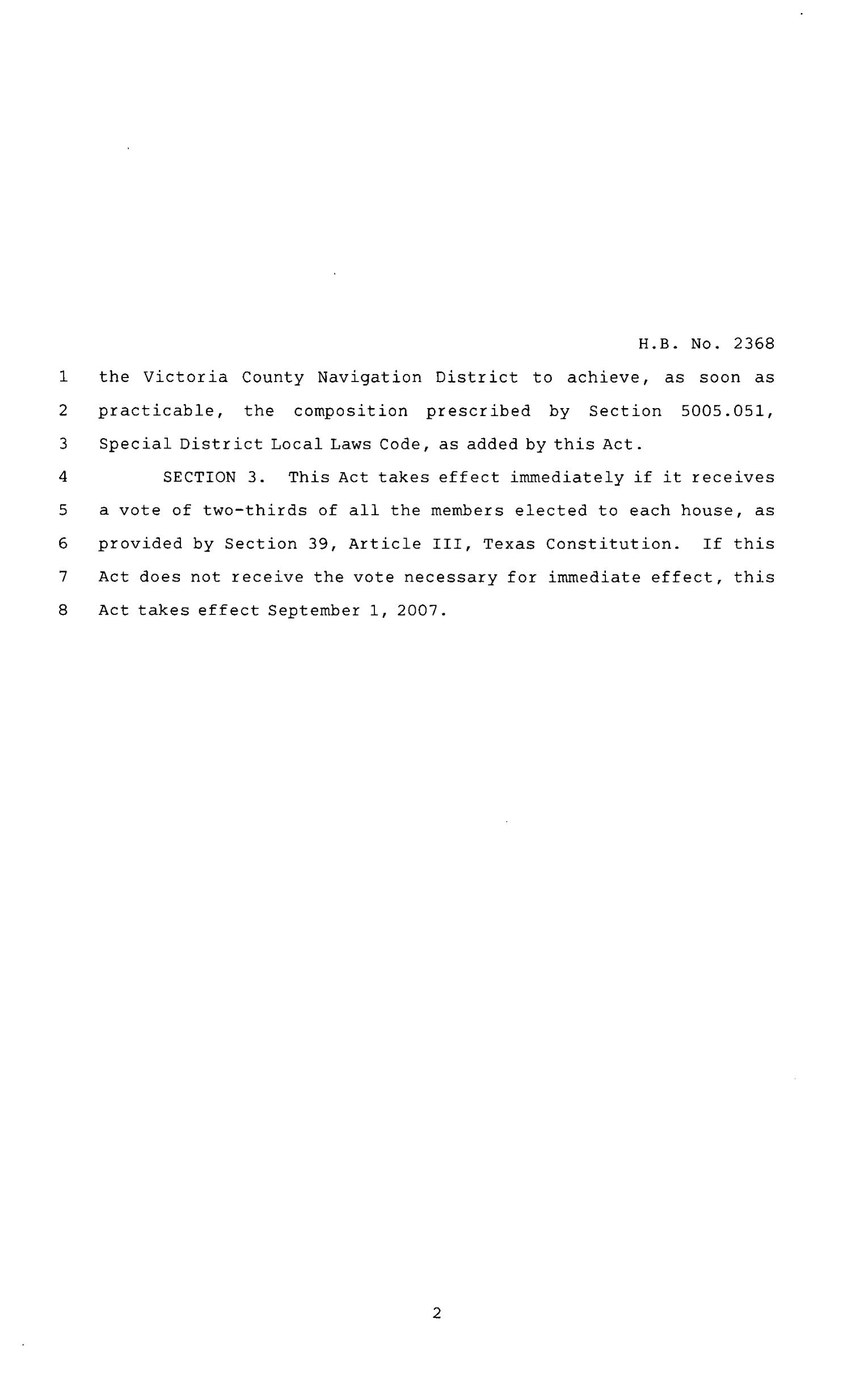 80th Texas Legislature, Regular Session, House Bill 2368, Chapter 1066
                                                
                                                    [Sequence #]: 2 of 3
                                                