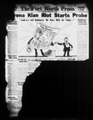 Primary view of object titled 'The Fort Worth Press (Fort Worth, Tex.), Vol. [1], No. 1, Ed. 1 Monday, October 3, 1921'.