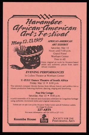 Primary view of object titled '[Flyer: Harambee African-American Arts Festival #2]'.