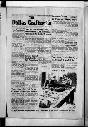 Primary view of object titled 'The Dallas Craftsman (Dallas, Tex.), Vol. 57, No. 1, Ed. 1 Friday, June 5, 1970'.