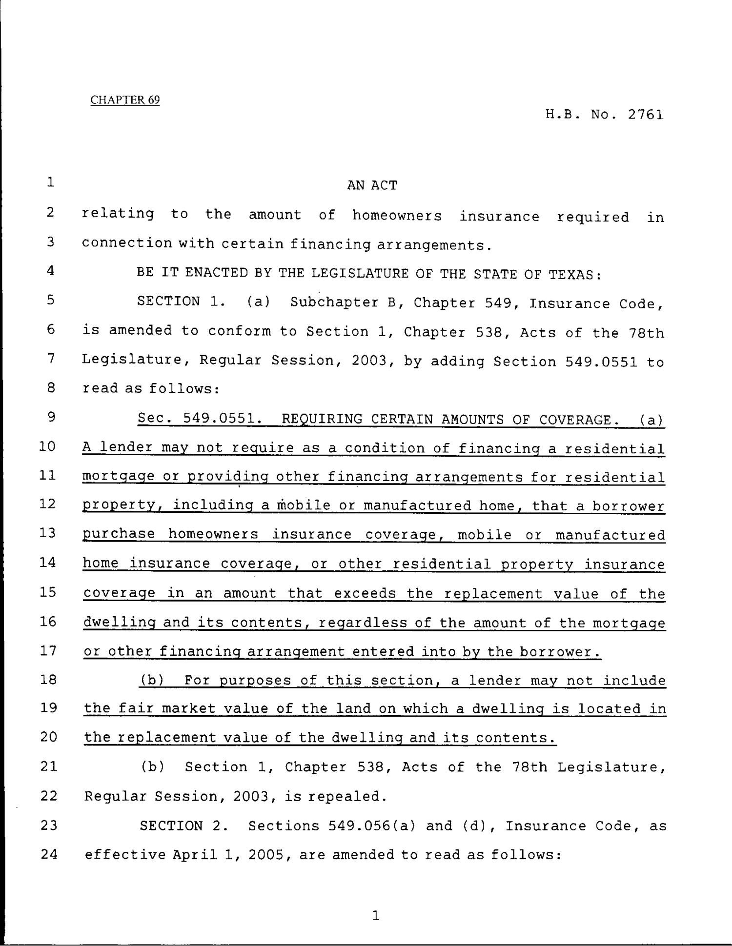 79th Texas Legislature, Regular Session, House Bill 2761, Chapter 69
                                                
                                                    [Sequence #]: 1 of 4
                                                