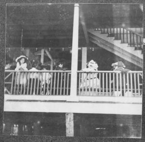 Primary view of object titled 'Children Along the Porch of a Building in Handley'.
