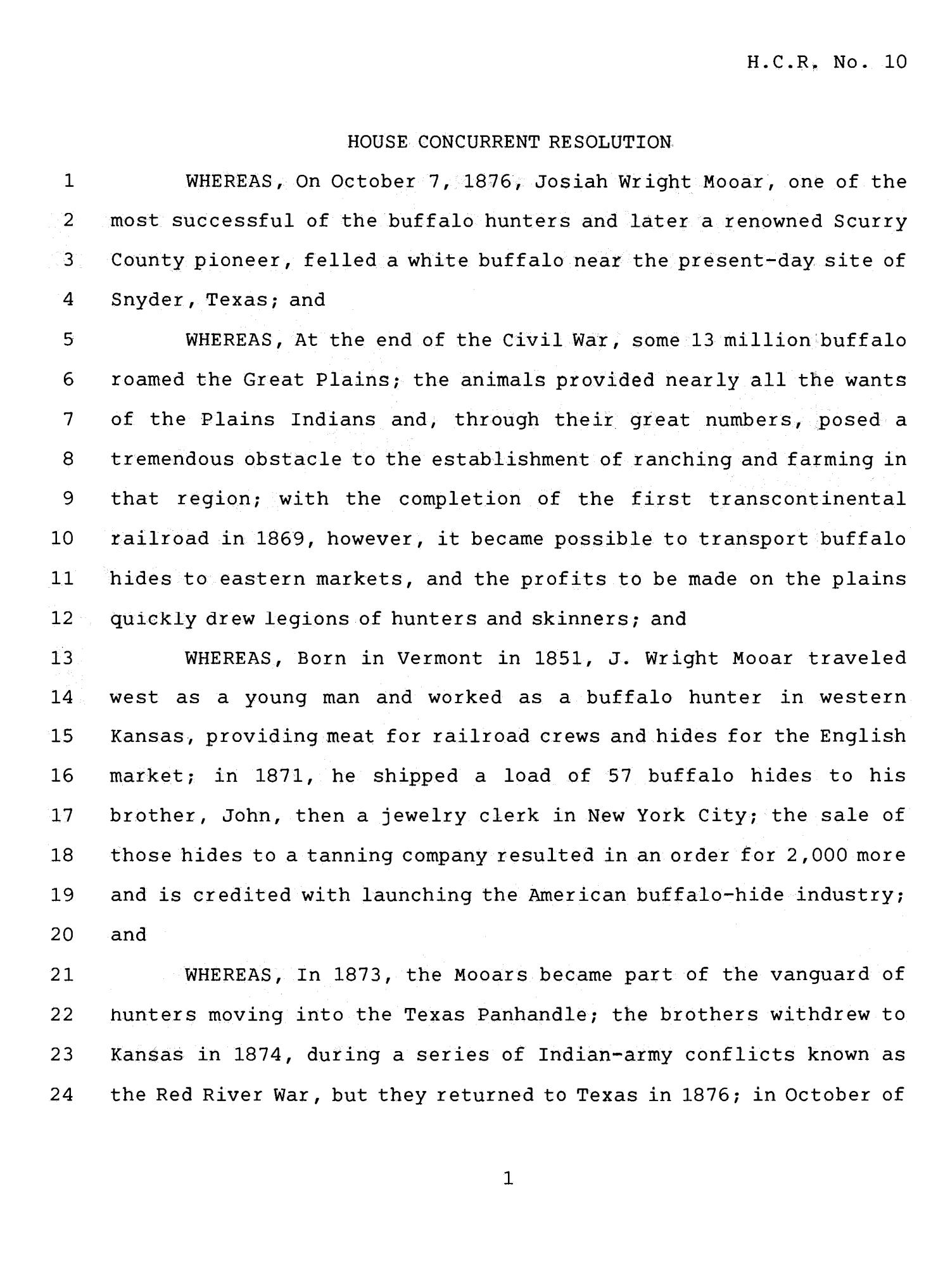 78th Texas Legislature, Fourth Called Session, House Concurrent Resolution 10
                                                
                                                    [Sequence #]: 1 of 5
                                                