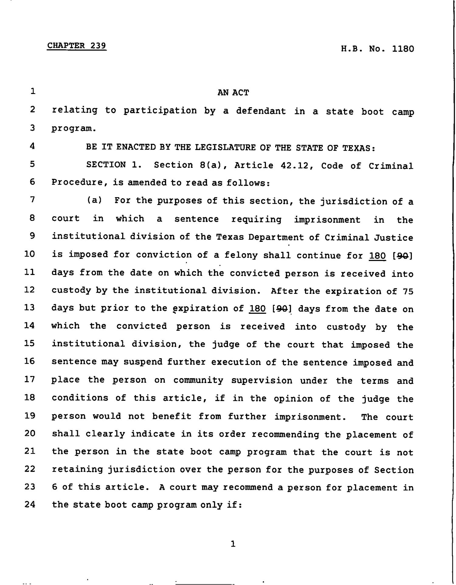 78th Texas Legislature, Regular Session, House Bill 1180, Chapter 239
                                                
                                                    [Sequence #]: 1 of 4
                                                