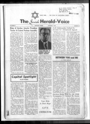 Primary view of object titled 'The Jewish Herald-Voice (Houston, Tex.), Vol. 55, No. 28, Ed. 1 Thursday, October 6, 1960'.