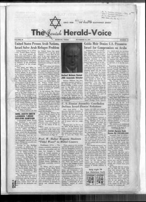 Primary view of object titled 'The Jewish Herald-Voice (Houston, Tex.), Vol. 55, No. 35, Ed. 1 Thursday, November 24, 1960'.