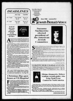 Primary view of object titled 'Jewish Herald-Voice (Houston, Tex.), Vol. 82, No. 38, Ed. 1 Thursday, December 13, 1990'.