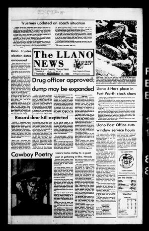 Primary view of object titled 'The Llano News (Llano, Tex.), Vol. 97, No. 15, Ed. 1 Thursday, February 11, 1988'.