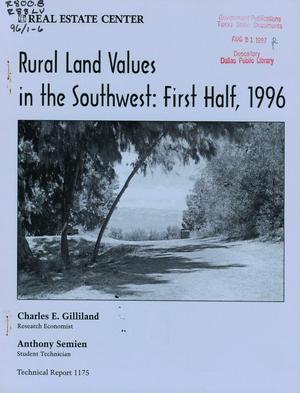 Primary view of object titled 'Rural Land Values in the Southwest: First Half, 1996'.