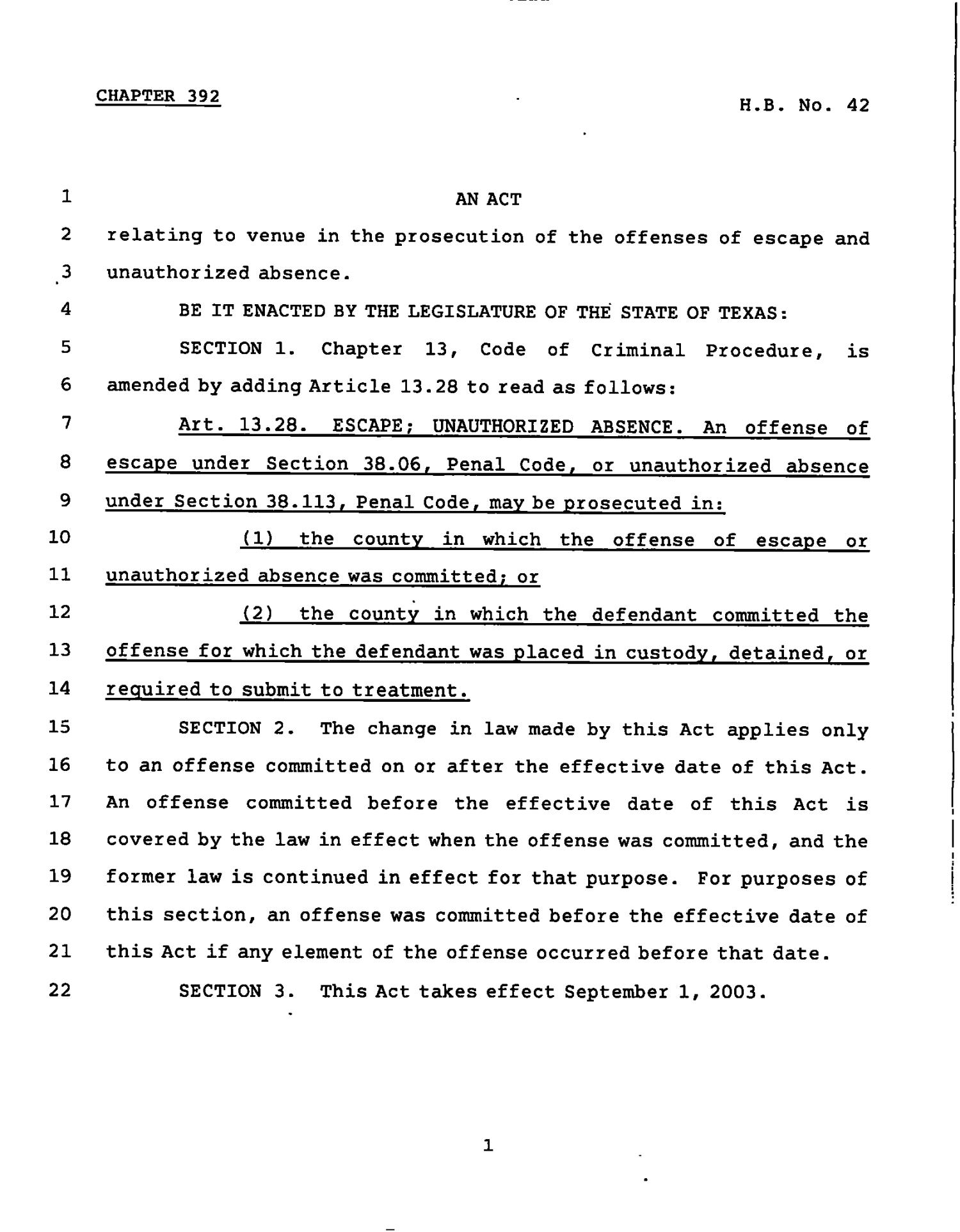 78th Texas Legislature, Regular Session, House Bill 42, Chapter 392
                                                
                                                    [Sequence #]: 1 of 2
                                                