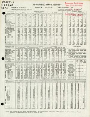Primary view of object titled 'Summary of All Reported Accidents in the State of Texas for November 1986'.