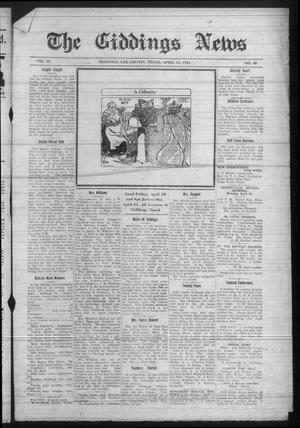 Primary view of object titled 'The Giddings News (Giddings, Tex.), Vol. 35, No. 48, Ed. 1 Friday, April 18, 1924'.