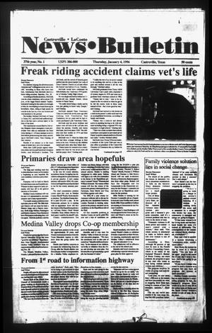 Primary view of object titled 'News Bulletin (Castroville, Tex.), Vol. 37, No. 1, Ed. 1 Thursday, January 4, 1996'.