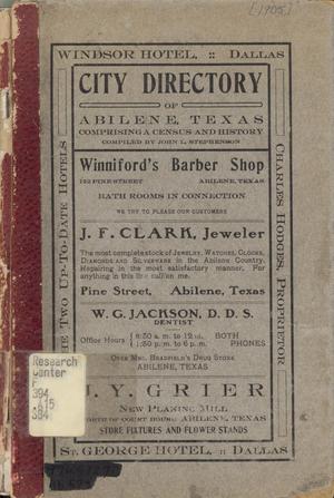 Primary view of object titled 'City Directory of Abilene, Texas: Comprising a Census and History, 1905'.