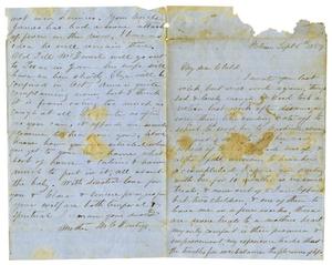 Primary view of object titled '[Letter from Maud C. Fentress to David W. Fentress, September 6, 1859]'.