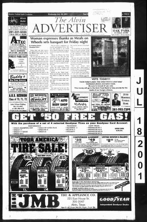Primary view of object titled 'The Alvin Advertiser (Alvin, Tex.), Ed. 1 Wednesday, July 18, 2001'.