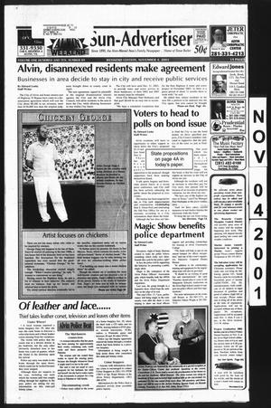 Primary view of object titled 'Alvin Sun-Advertiser (Alvin, Tex.), Vol. 110, No. 89, Ed. 1 Sunday, November 4, 2001'.