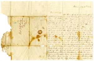 Primary view of object titled '[Letter from Maud C. Fentress to her son David, July 10, 1860]'.