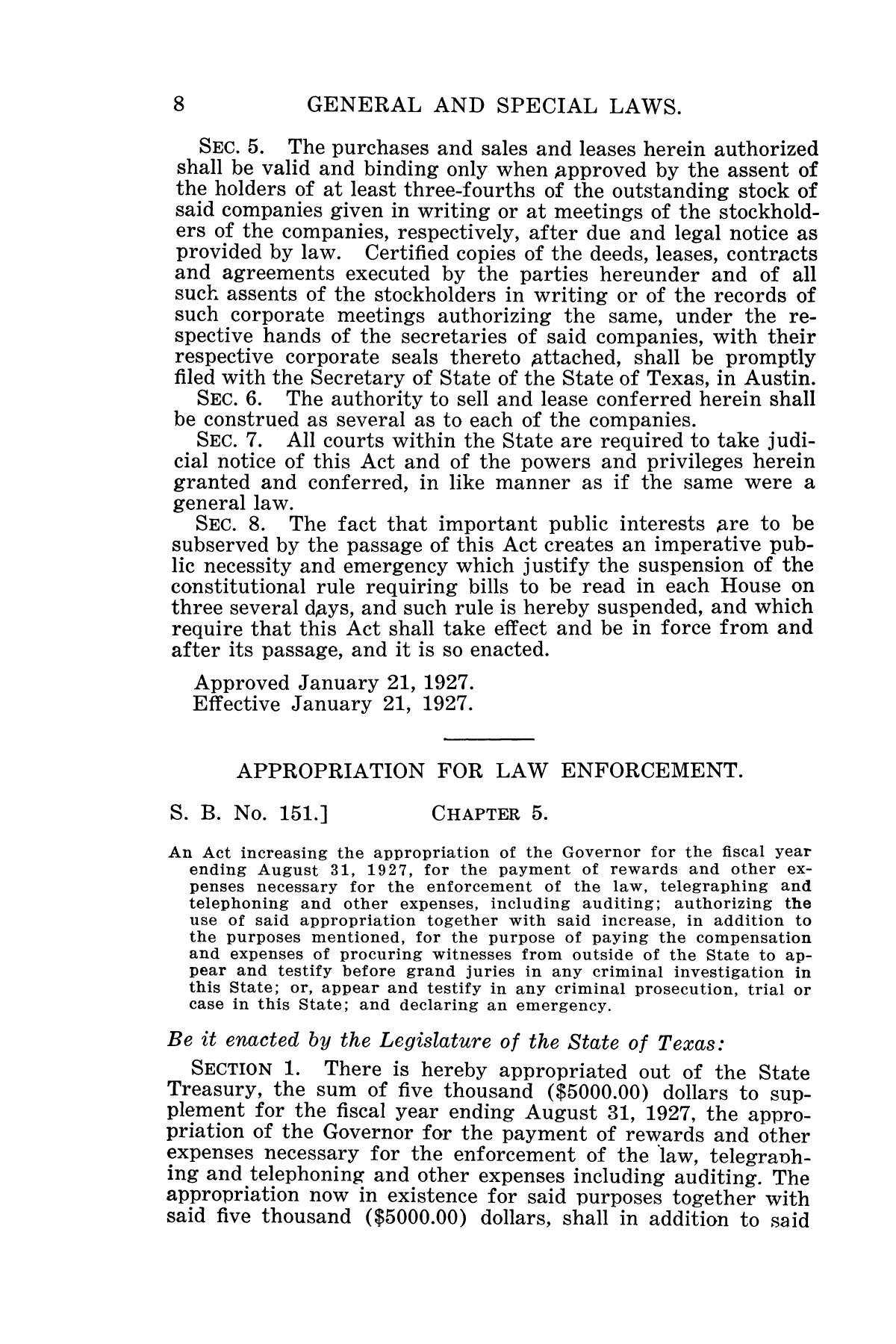 The Laws of Texas, 1927 [Volume 25]
                                                
                                                    [Sequence #]: 24 of 1111
                                                