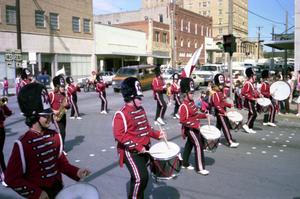 Primary view of object titled '[The Mineral Wells High School Band in the Bicentennial Parade]'.