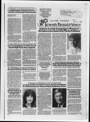 Primary view of object titled 'Jewish Herald-Voice (Houston, Tex.), Vol. 77, No. 22, Ed. 1 Thursday, August 29, 1985'.