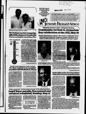 Primary view of object titled 'Jewish Herald-Voice (Houston, Tex.), Vol. 79, No. 6, Ed. 1 Thursday, May 14, 1987'.