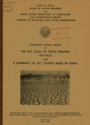 Primary view of object titled 'Annual Report of the Silt Load of Texas Streams 1951-1952 and A Summary of Silt Studies Made in Texas'.