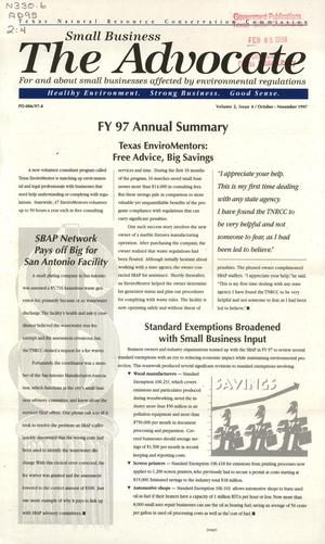 Primary view of object titled 'The Small Business Advocate, Volume 2, Issue 4, October-November 1997'.