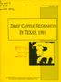 Report: Beef Cattle Research in Texas: 1991
