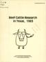Report: Beef Cattle Research in Texas: 1983