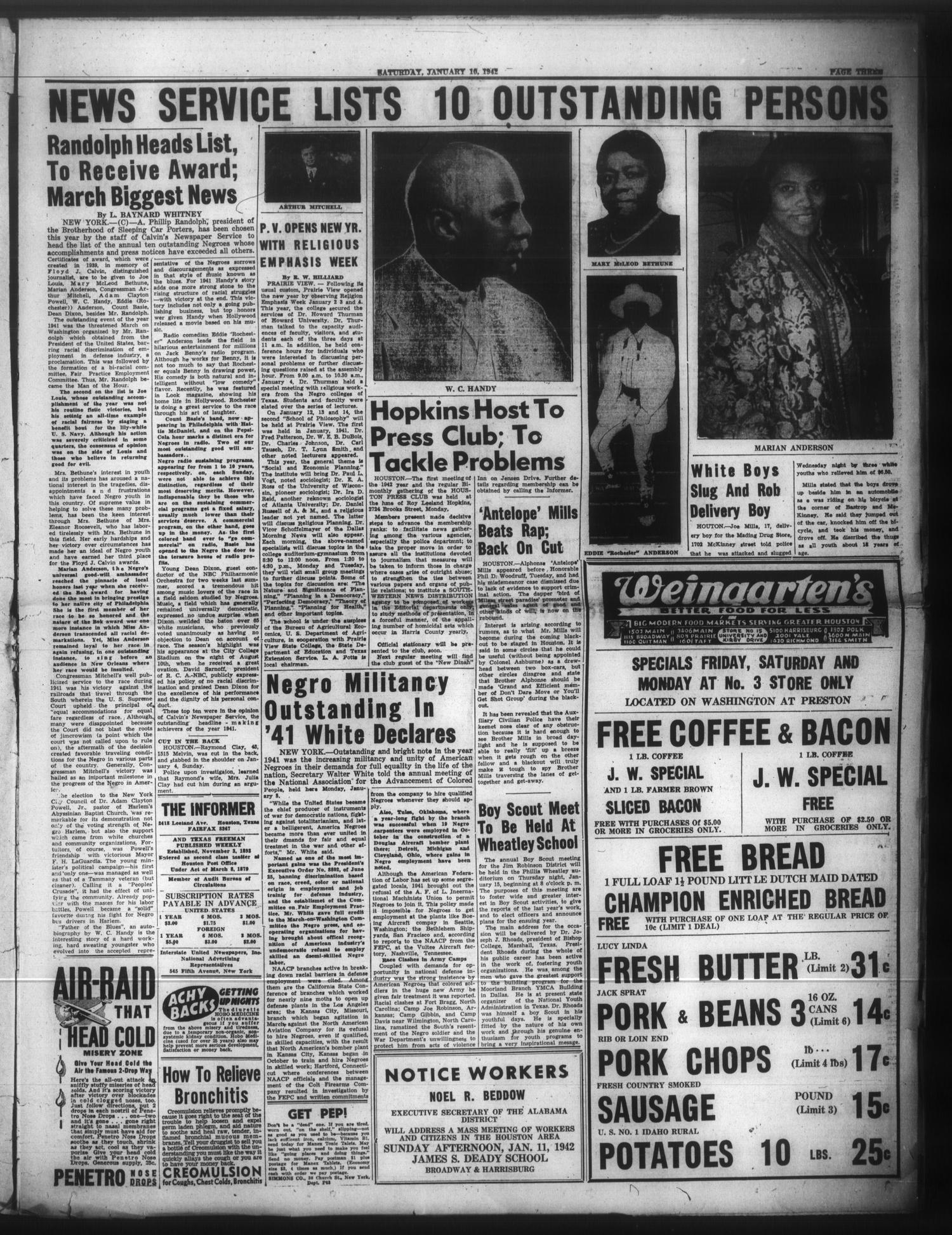 The Informer and Texas Freeman (Houston, Tex.), Vol. 48, No. 9, Ed. 1 Saturday, January 10, 1942
                                                
                                                    [Sequence #]: 3 of 16
                                                