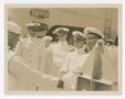Photograph: [Captain Chester W. Nimitz Shakes Hands With Enlisted Man]