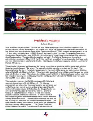 Primary view of object titled 'The Newsletter of the Texas Chapter of the American Fisheries Society, Volume 41, Number 2, Spring 2015'.