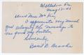 Letter: [Postal Card from Basil B. Brooks to Cecelia McKie - May 17, 1943]